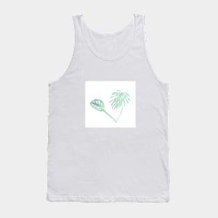green, leaf, plant, tree, ecology, environment, nature, natural, watercolor, art, painted, hand-drawn Tank Top